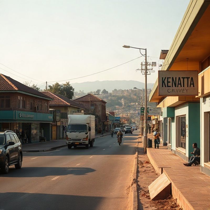 Golden morning light on Kenyatta Highway in Thika